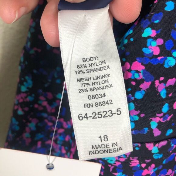 Swimsuits For All Padded Tankini Top Swim Wear Multicolored Confetti Print 18 - Picture 7 of 9